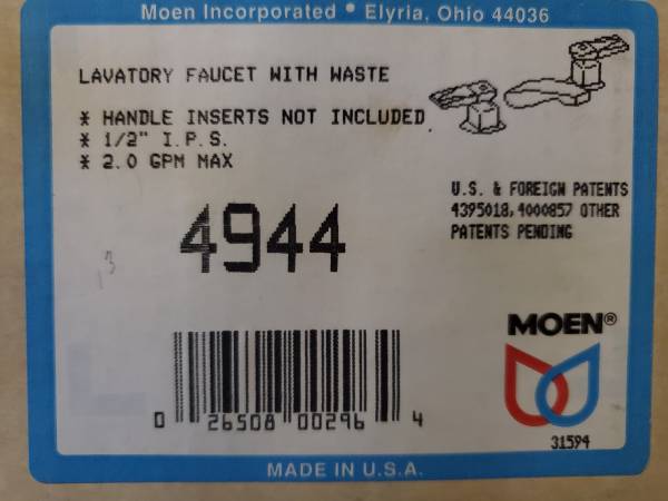 MOEN CHROME LAVATORY FAUCET WITH WASTE 1