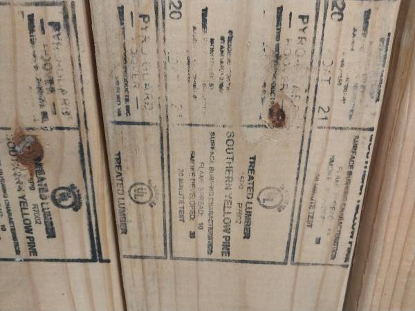 2x6x10' yellow pine lumber (fire treated) 1