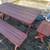 SOLID WOOD VINTAGE PATIO PICNIC TABLE SET WITH 4 BENCHES 10 thumbnail