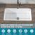 Top Mount or Undermount Kitchen Sink White 32 x 19 Inch,10" 19 thumbnail