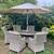 Maze Cotswold 6-Seater Reclining Rattan Patio Dining Set with Lazy Susan & Paras 3 thumbnail