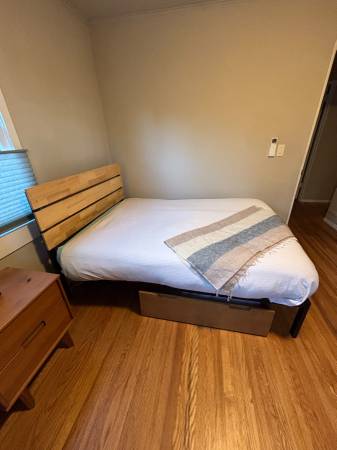 Full Size Bed Frame + Mattress 1