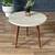 Mid-Century Modern Walnut Tripod Side Table w/ Crema Marfil Marble,c.1 3 thumbnail