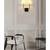 New Double Wall Sconce 2 Lights 1 Fabric Shade Black Finish Farmhouse 3 thumbnail