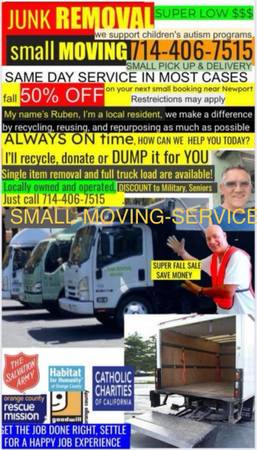 🌎 ♻️SAME DAY JUNK trash REMOVAL HAUL MOVING 24/7 ALL OC ALWAYS ON TIME 1