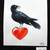 Original "Crow & Heart" Illustration - Hand-Signed 8x10 Watercolor & I 4 thumbnail