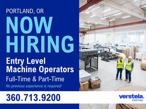 Machine Operator - Full & Part-Time | $18/hr | No Experience Needed 1