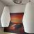 Vintage Mid Century Double White Cylinder Globes Hanging Ceiling Light 5 thumbnail
