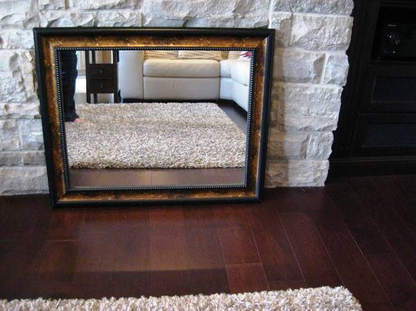 34" x 28" Lovely Ornate Look Thick Framed Wall Mirror 1