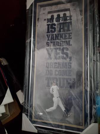 Derek Jeter signed and custom framed collage 1