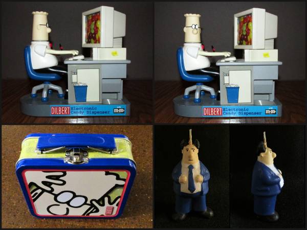 DILBERT WORLD: M&M Candy Dispenser, Lunchbox, & Burn the Boss Candle 1