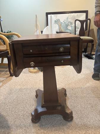 Antique Drop Leaf Sewing Table 1