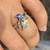Natural Diamonds and Natural Sapphire 14K Gold White Gold Ring (Size 6 10 thumbnail