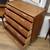 Vintage Mid Century Danish Teak Veneer 5 Drawer Tall Dresser. Made in 8 thumbnail