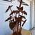 Large hand carved abstract  sculpture wood water lily/lilies Plant art 2 thumbnail