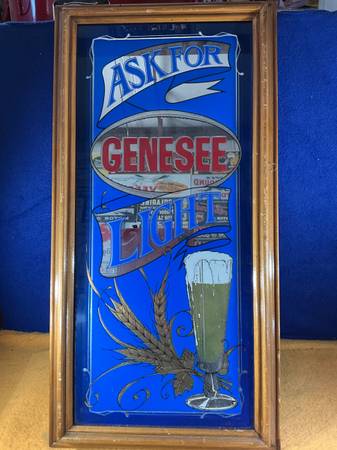 GENESEE LIGHT BEER MIRROR - 22” X 11” - OLD ORIGINAL - I BUY & SELL! 1