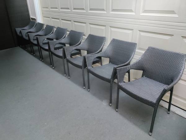 8 outdoor patio wicker stackable chairs 1