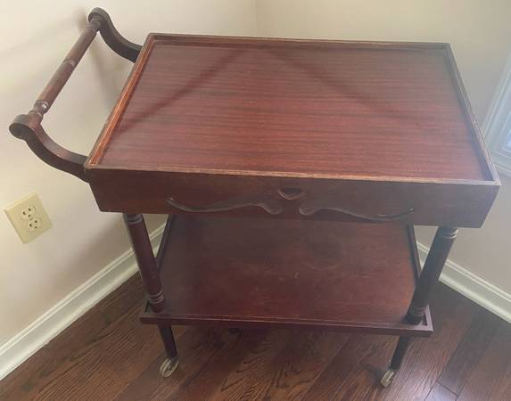 Wooden serving cart 1