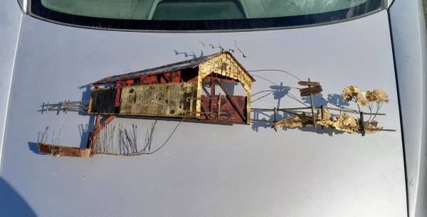 OBO curtis jere signed Covered Bridge wall sculpture 1