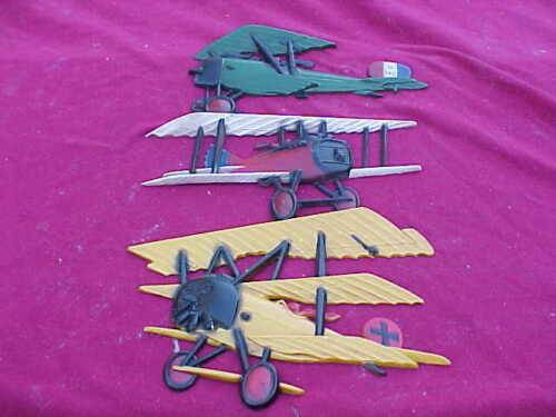 HOMCO USA 1975  DIE CAST METAL WW1 AIRPLANE WALL HANGINGS SET 1