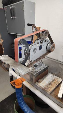 Knife making 2x72 belt grinder Brodbeck iron works 1