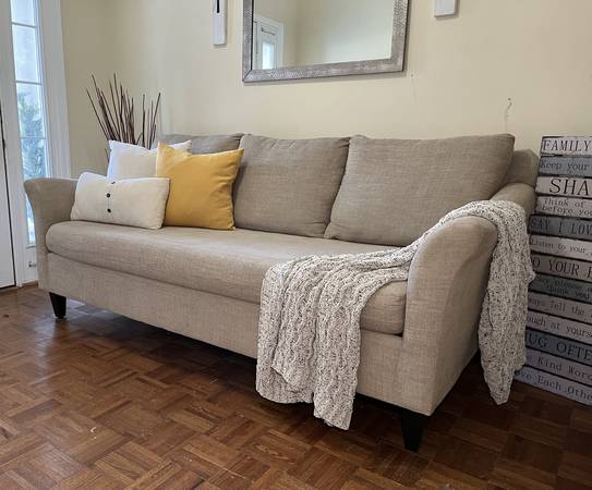 Beige Pottery Barn Couch*Very Comfortable 1