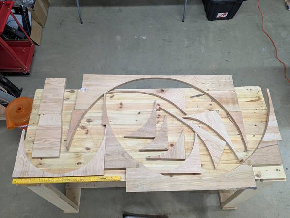 Irregular Scraps: Red Oak and Cherry 1