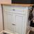White Rolling Kitchen Cart with Butcher Block Top 1 thumbnail