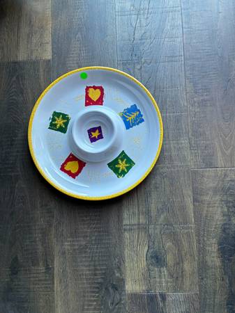 Evolution_Vintage Sakura Snowflake Melamine Chip & Dip Plate 1