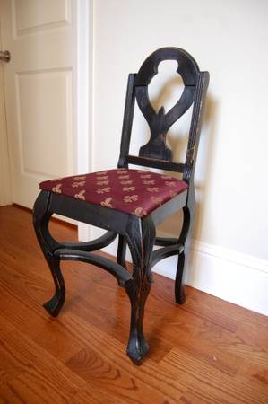 Black Distressed Antique Small Accent Chair 1
