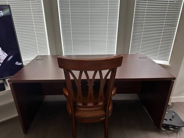 Solid Wood Office Desk / Chair - $80 obo (Langley) 1