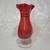 Vintage Italian Hand-Blown Orange Red Art Glass Vase Murano Style Pedestal 14" 3 thumbnail