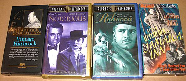 4 VHS VINTAGE HITCHCOCK Documentary - Notorious - Rebecca - Jamaica I 1