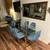 Blue gold velvet glass dining set 2 thumbnail