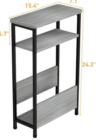 TWO 7.1" Narrow Side Table for Small Spaces, 3 Tier Small End Table 1