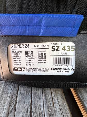 SCC Super Z6 Series Cadenas para Camioneta Liviana SZ435** NUEVO** - $60 (richmond / seacliff)63471437060865121