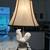 Farmhouse White Crackle Porcelain Rooster Working Lamp with Shade 23” 3 thumbnail