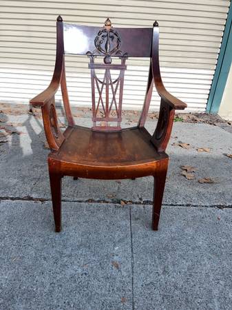 Antique Carved Mahogany Chair 1