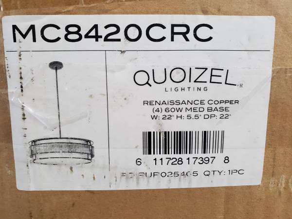 quoizel Laguna 4 Light Drum Pendant - NEW IN BOX 1
