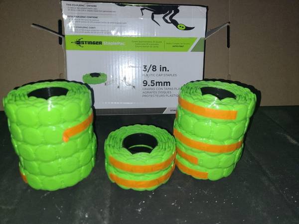 Stinger StaplePac 3/8" Plastic Cap Staples & Caps 0136420 12 Reels 1