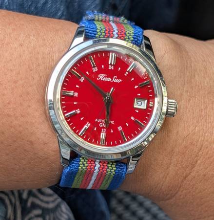 Good microbrand red lacquer watch 1