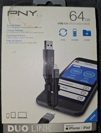 PNY Duo Link 64gb Flash Drive iPhone 1