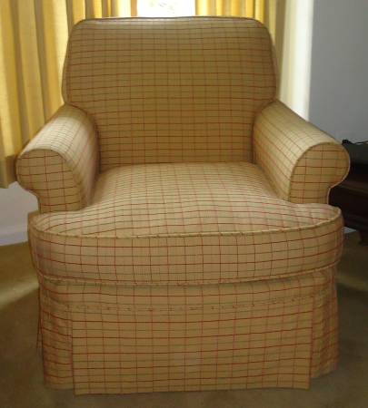 PEARSON CLUB CHAIR TIGHT BACK Skirt Came Ground Red Green 34" x 34" 1