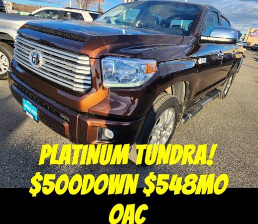 PLATINUM! 2016 Toyota Tundra CrewMax 4x4 $500Down $548mo OAC 1