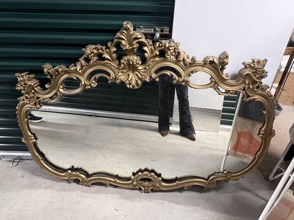 Large Ornate Gold Baroque / Rococo Wall Mirror – 64" x 44" 1