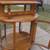 Curio Cabinet - Curved Glass with Shelf and Mirror - Antique 2 thumbnail