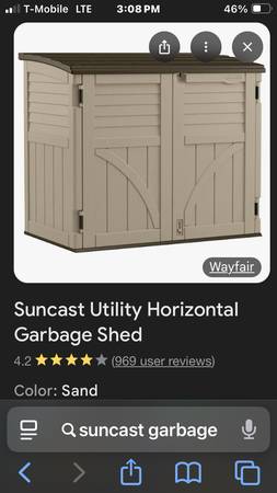 Suncast Garbage Can Storage Shed 1