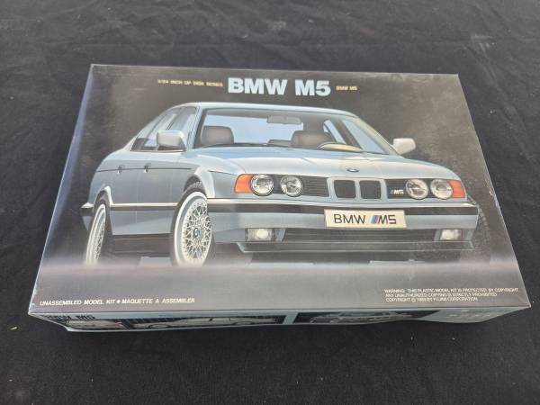 Partially Built 1/24 Scale Model Kit Car of a BMW M5 1