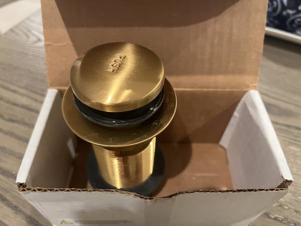 Jaclo Satin Brass toe control tub drain 1