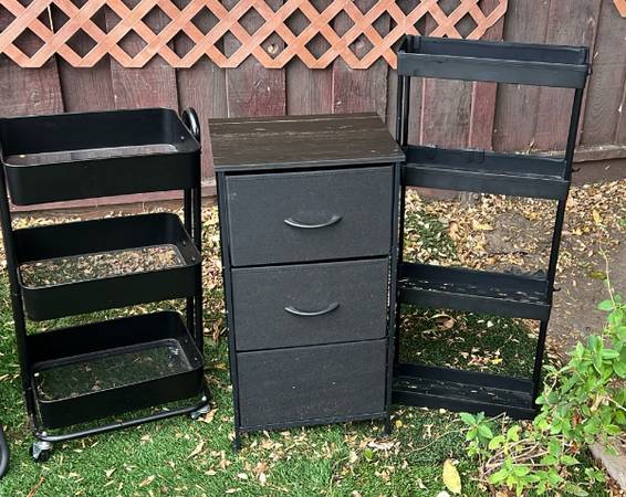 Bedroom Organization Shelving Rolling Cart 1